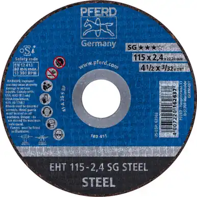 PFERD 63503 - 4-1/2" x 3/32" Cut-Off Wheel, 7/8" AH A 30 S SG - Type 1 (25pk)