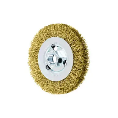 PFERD 82367 4" Mini Crimped Wire Wheel .014 Brass Wire, 5/8-11 Thread (5pk)