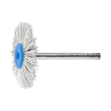 PFERD 83225 1-1/4" M-BRAD Miniature Mtd. Wheel Brush 1/8" Stem, 600 Grit A/O (36pk)