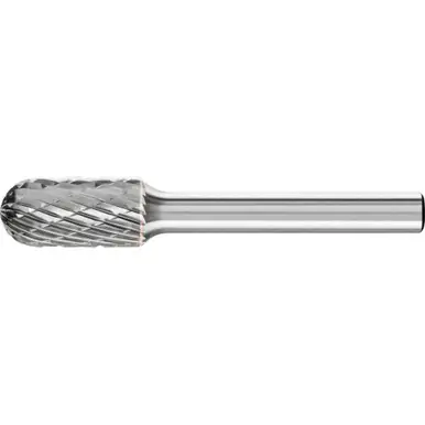 PFERD 22212 TOUGH Carbide Bur, Cylind. Radius End, DBL Cut 3R, 3/8" x 3/4" x 1/4" Shank