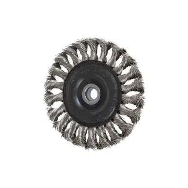 PFERD 81807P P.O.P. 4" Standard Twist Knot Wheel .014 SS Wire 1/2-3/8" AH (5pk)