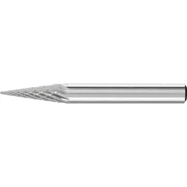 PFERD 25213 Carbide Bur, Cone (Pointed), DIA Cut 1/4" x 3/4" x 1/4" Shank, SM-2
