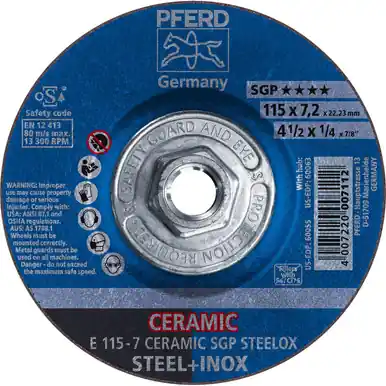 PFERD 60063 4-1/2" x 1/4" Grinding Wheel 5/8-11 CO 24 Q SG STEEL STAINLESS T27 (10pk)
