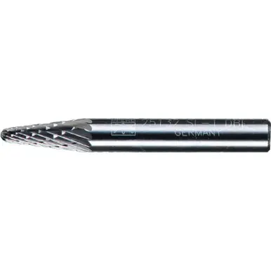 PFERD 25132 Carbide Bur, 14 degree Taper, DBL Cut 1/4" x 5/8" x 1/4" Shank, SL-1