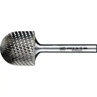 PFERD 24513 Carbide Bur, Cylind. Radius End, DIA Cut 1" x 1" x 1/4" Shank