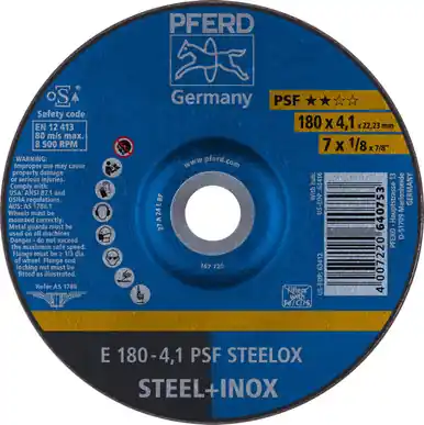 PFERD 63412 7" x 1/8" Pipeline Wheel 7/8" AH A 24 M PSF-INOX-PIPE T27 (10pk)
