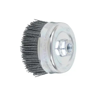 PFERD 83814 4" M-BRAD Nylon Abrasive Cup Brush 5/8-11 Thread .040 SiC - 120 Grit