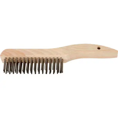 PFERD 85035 Shoe Handle Scratch Brush 4x16 Rows, SS Wire, Wooden Block (12pk)