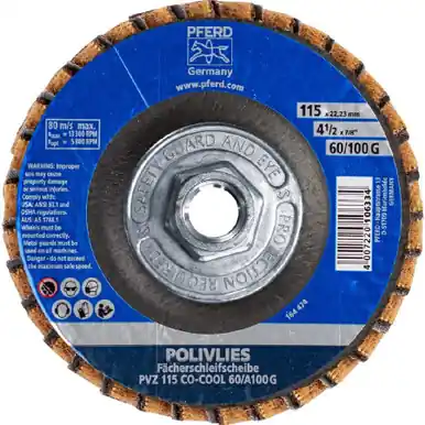 PFERD 43309 4-1/2" Polivlies Interleave Flap Disc - 60 Grit (5pk)