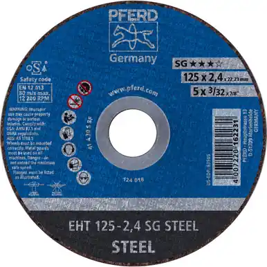 PFERD 63505 5" x 3/32" Cut-Off Wheel, 7/8" AH A 30 S SG - Type 1 (25pk)