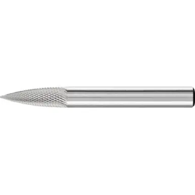 PFERD 27547 Carbide Bur, Tree Shape Pointed, MICRO Cut 1/4" x 5/8" x 1/4" Shank