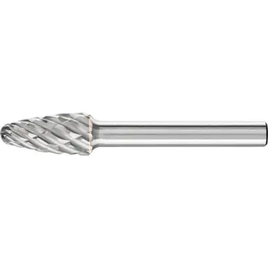 PFERD 24708 Carbide Bur - Tree Shape, STEEL Cut 3/8" x 3/4" x 1/4" Shank - SF-3