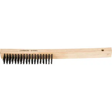 PFERD 85048 Curved Handle Scratch Brush Economy 4x19 Rows Carbon Steel Wire (12pk)