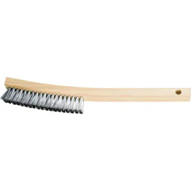 PFERD 89542 Curved Handle Platers Brush 3 Rows, .005 CS Wire (12pk)