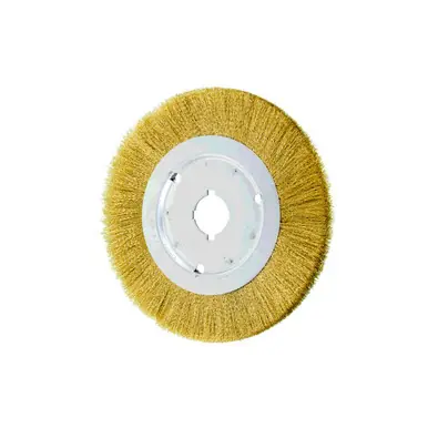 PFERD 80682 8" Crimped Wire Wheel, Narrow Face .008 Brass Wire, 1-1/4" Keyed A.H. (2pk)