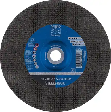 PFERD 63209 9" x 3/32" Cut-Off Wheel, 7/8" AH A 24 R SG-INOX - Type 27 (25pk)