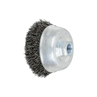 PFERD 82255 3-1/2" Crimped Wire Cup Brush .020 CS Wire, 5/8-11 Thread (ext.)