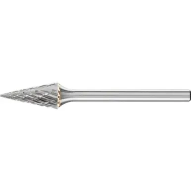 PFERD 23501 Carbide Bur, Cone (Pointed), SGL Cut 1/4" x 1/2" x 1/8" Shank, SM-51
