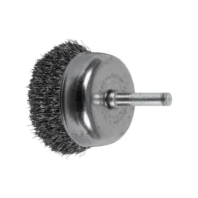PFERD 82824 2" Crimped Shank Mtd Cup .008 CS Wire, 1/4" Shank (10pk)