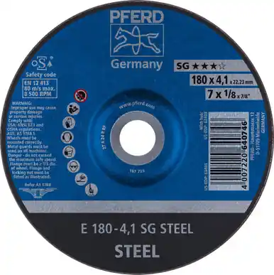 PFERD 63401 7" x 1/8" Pipeline Wheel 7/8" AH A 24 R SG-PIPE Type 27 (10pk)