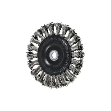 PFERD 81808 4" Standard Twist Knot Wheel .020 SS Wire, 1/2-3/8" A.H. (10pk)