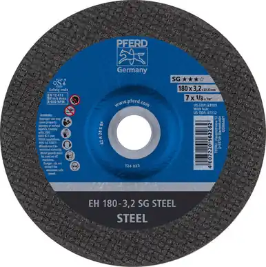 PFERD 63109 7" x 1/8" Cut-Off Wheel, 7/8" AH A 24 S SG - Type 27 (25pk)