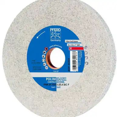 PFERD 48203 6" x 1/2" Convolute Wheel 1" A.H. - SiC Fine (H) 9SF
