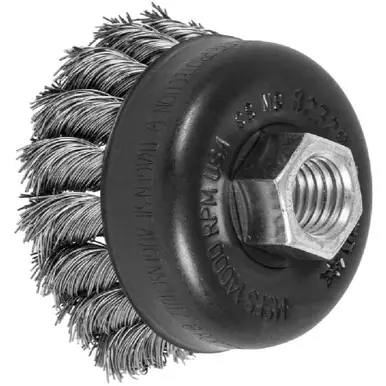 PFERD 82329 2-3/4" Knot Wire Cup Brush .014 SS Wire, 5/8-11 Thread (ext.) (5pk)