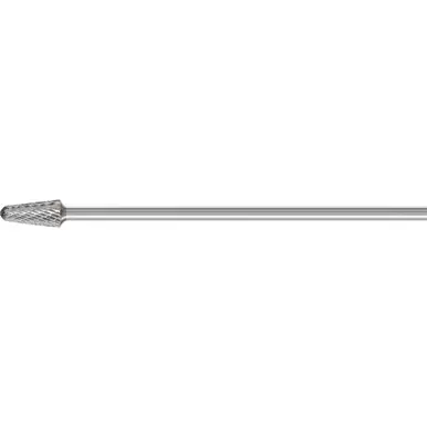 PFERD 22774 TOUGH Carbide Bur, 14 degree Taper DBL Cut 3R, 1/2" x 1-1/8" x 1/4" Ext. Shank
