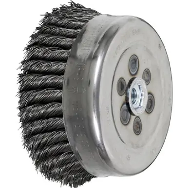 PFERD 82546 6" Knot Wire Cup Brush .023 CS Wire, 5/8-11 Thread (int.)