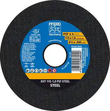 PFERD 69945 4-1/2" x .040" Cut-Off Wheel 7/8" AH A P PSF 60 Grit Type 1 (25pk)