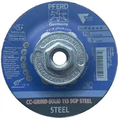 PFERD 61172 5" CC-Grind Solid - 5/8"-11 Thread - SGP Steel Victograin (10pk)