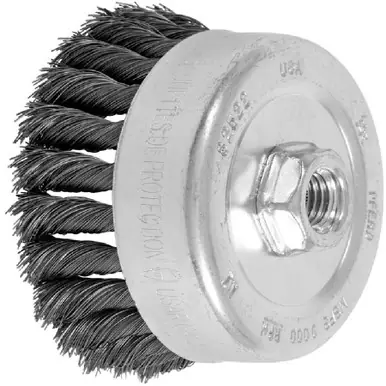 PFERD 82522 4" Knot Wire Cup Brush .014 CS Wire, 5/8-11 Thread (ext.)
