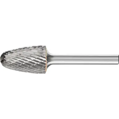 PFERD 22278 TOUGH Carbide Bur, Tree Shape Radius End, DBL Cut 3R, 5/8" x 1" x 1/4" Shank