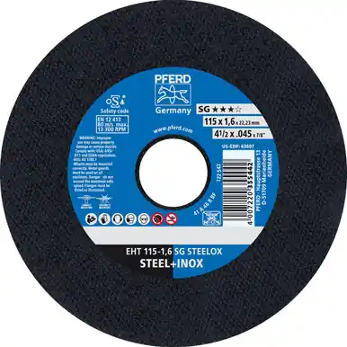 PFERD 63607 - 4-1/2" x .04 - 5" Cut-Off Wheel 7/8" AH A 46 R SG-INOX - Type 1 (25pk)