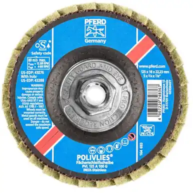 PFERD 43288 5" POLIVLIES Non-Woven Flap Disc 5/8-11 Thread - Coarse Grade (5pk)