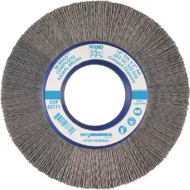 PFERD 83768 14" M-BRAD Composite Whl. Brush, 5-1/4" AH Crimped Filament, .040 SiC 80 Grit, 3-3/4"