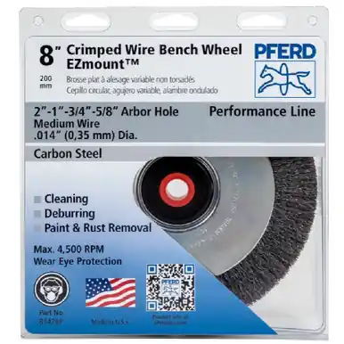 PFERD 81478P 8" EZmount Wire Wheel .014 CS 5/8, 3/4, 1, A.H. (5pk)