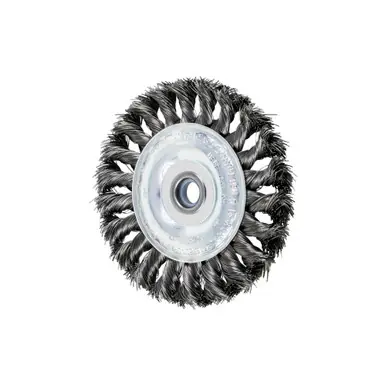 PFERD 81656 4" Standard Twist Knot Wheel .012 CS Wire, 1/2-3/8" A.H. (10pk)