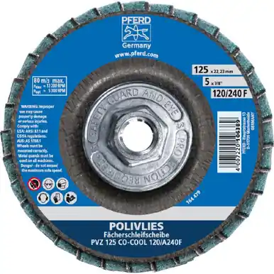 PFERD 43314 5" Polivlies Interleave Flap Disc - 120 Grit (5pk)