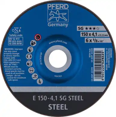 PFERD 63399 6" x 1/8" Pipeline Wheel 7/8" AH A 24 R SG-PIPE Type 27 (10pk)