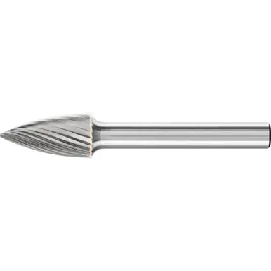 PFERD 24801 Carbide Bur, Tree Shape Pointed, SGL Cut 3/8" x 3/4" x 1/4" Shank