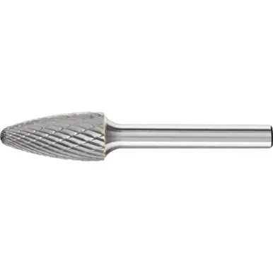 PFERD 24712 Carbide Bur - Tree Shape, DBL Cut 7/16" x 1" x 1/4" Shank - SF-4