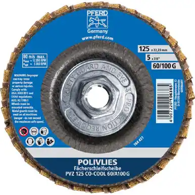 PFERD 43312 5" Polivlies Interleave Flap Disc - 60 Grit (5pk)
