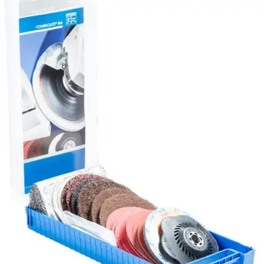 PFERD 48194 - COMBICLICK Surface Finishing Set 5" Dia. Discs, 5/8"-11 Backing Pad