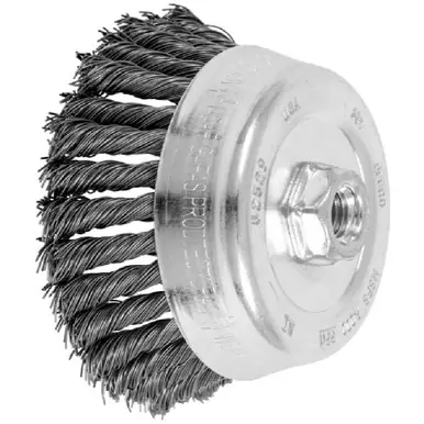 PFERD 82529 5" Knot Wire Cup Brush .023 CS Wire, 5/8-11 Thread (ext.)