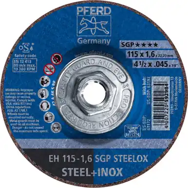 PFERD 63192 - 4-1/2" x .045" Cut-Off Wheel 5/8-11 A 46 S SGP-INOX Type 27 (10pk)