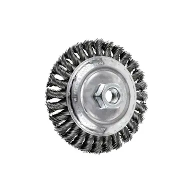 PFERD 82505 5" Knot Wire Bevel Brush .020 CS 5/8-11 Thread