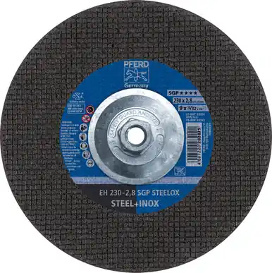 PFERD 63242 9" x 3/32" Cut-Off Wheel 5/8-11 Thd. A 46 S SGP-INOX Type 27 (10pk)
