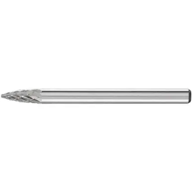 PFERD 23342 Carbide Bur, Tree Shape Pointed, DBL Cut 1/8" x 1/4" x 1/8" Shank